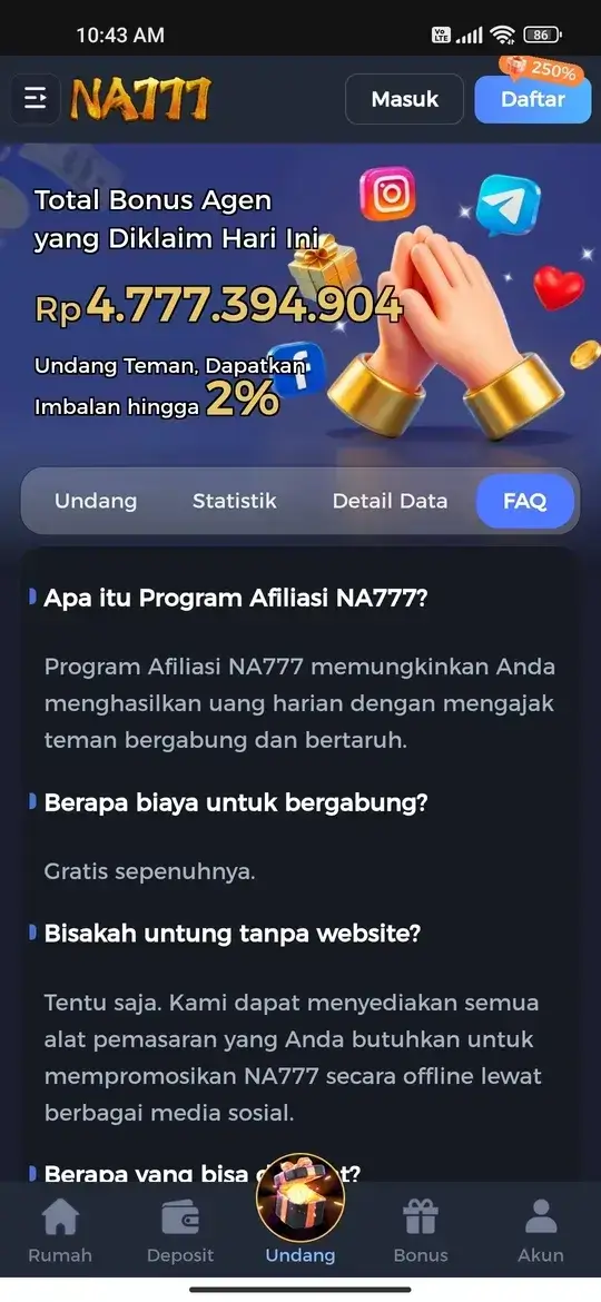 NA777 program afiliasi dan bonus