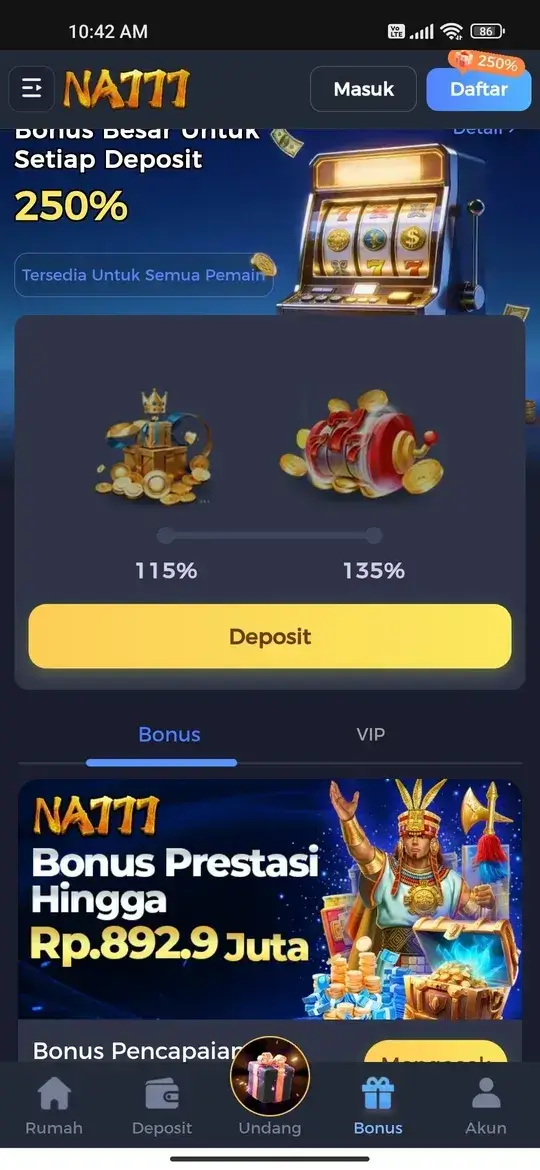 NA777 bonus deposit 250 persen