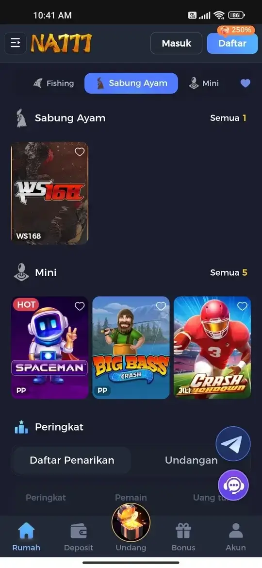 NA777 sabung ayam dan mini games